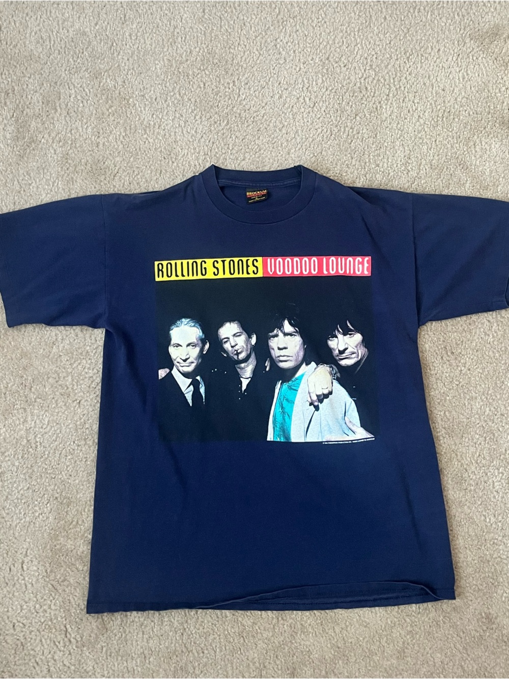Vintage 1994 Brockum Rolling Stones Voodoo Lounge Navy Graphic Mens XL T-shirt